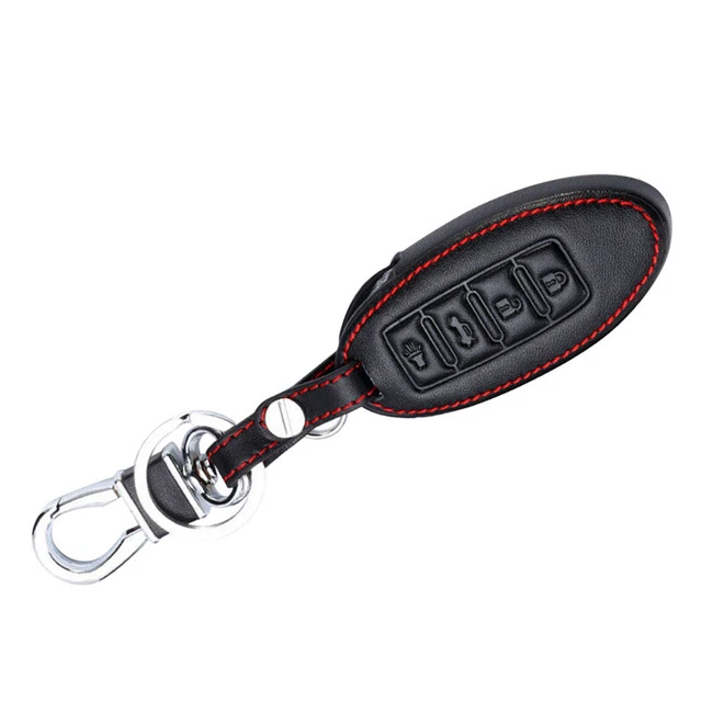 PU Leather 4 Buttons Remote Key Fob Cover Case Fit For Nissan Rogue Qashqai Note