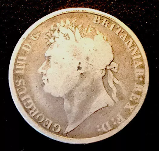 1822 George IIII Full Silver Crown Secundo Coin, Genuine 4