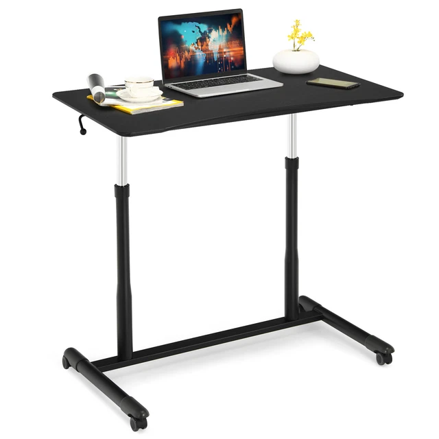 COSTWAY HEIGHT ADJUSTABLE Computer Desk Sit Stand Rolling Notebook