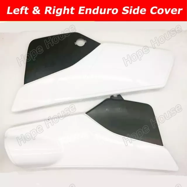 Left & Right Enduro Side Cover Panel Set For YAMAHA DT125 DT175 1985-2005 White