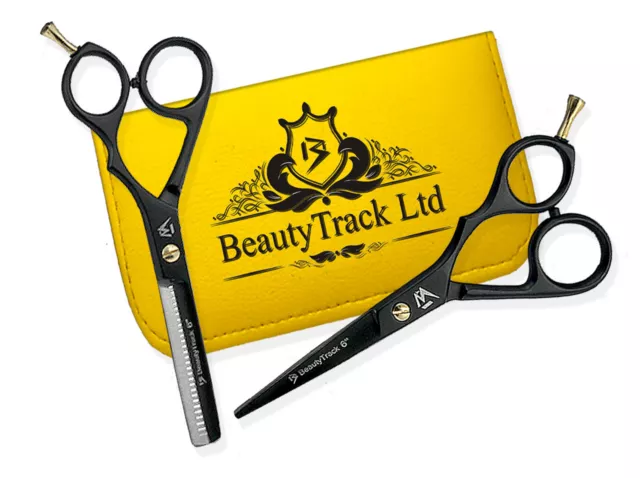 Black Hair Cut Thinning Barber Scissor Set Hairdressing Salon Limited Edition 6"