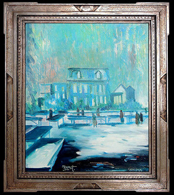 Joseph Barrett Original Oil Painting On Canvas Signed Winter Scene Landscape Art