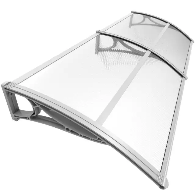 VOUNOT Auvent de porte marquise 200x80 cm transparent en Polycarbonate anti UV