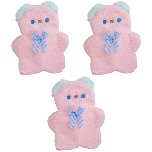 3pcs Cartoon Pencil Bag Plush Pen Case Pen Zipper Bag Girl Pencil Organizer