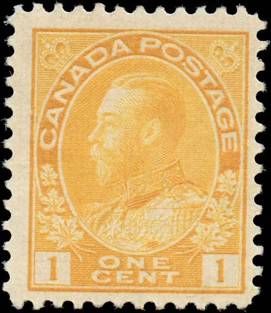 Canada Mint NH F+ 1c Scott #105 Wet Print 1922 King George V Admiral Stamp