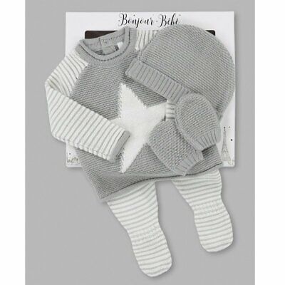 Baby boys Spanish style knitted 4 piece Star set NB 0-3 3-6 months