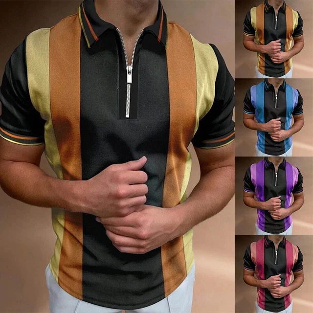 T-Shirt Estivo Manica Corta Maglietta Turn Down Colletto Abbigliamento Moda