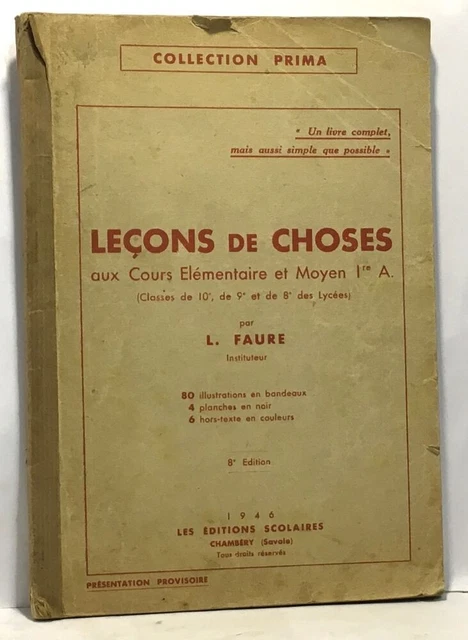 6-12 ans - LECONS DE CHOSES Orieux et Everaere C.M HACHETTE
