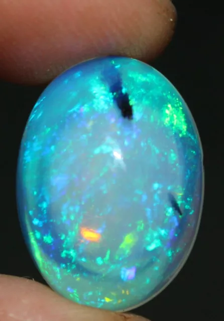 13 crt Natural Ethiopian opal gemstone, multi fire loose big oval opal cabochon