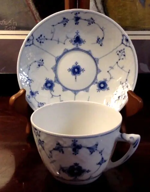 Copenhagen Denmark B&G Bing & Grondahl Porcelain Blue Onion Cup Saucer