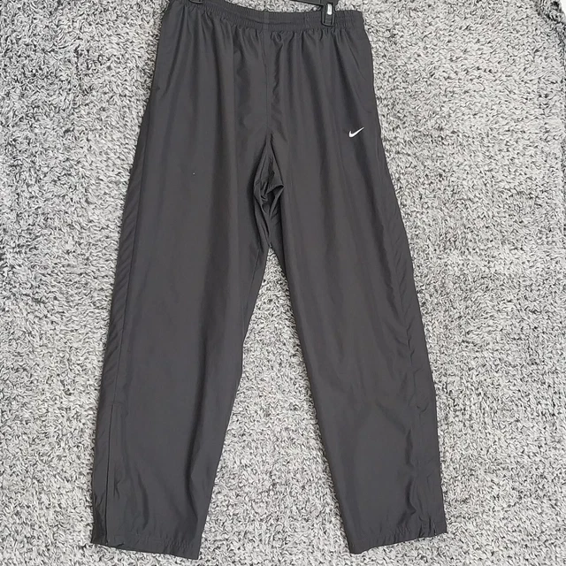 Nike Classic Woven Mens Large Jogging Running Pants Mesh Lined 446414-061 Black