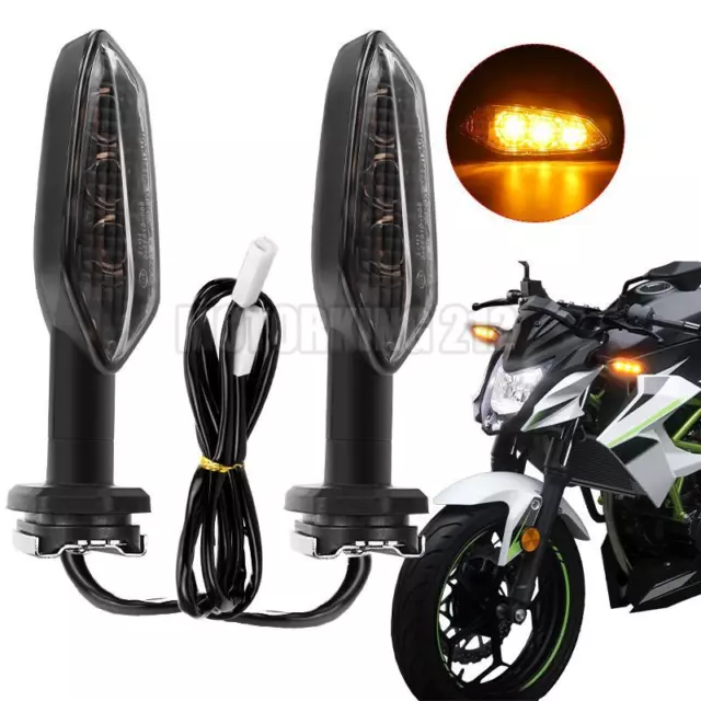 2X LED Indicator Turn Signal For KAWASAKI NINJA 250 300 400 650 1000 ZX-6R ER-6F 2