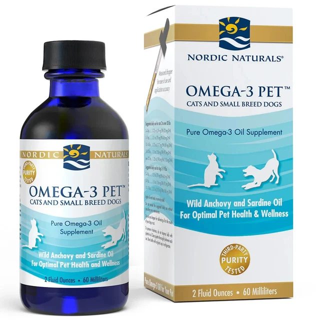 Omega Breeding NORDIC NATURALS PET Omega 3 Liquid For Cats & Small Breed Dogs 60 ml £ ...