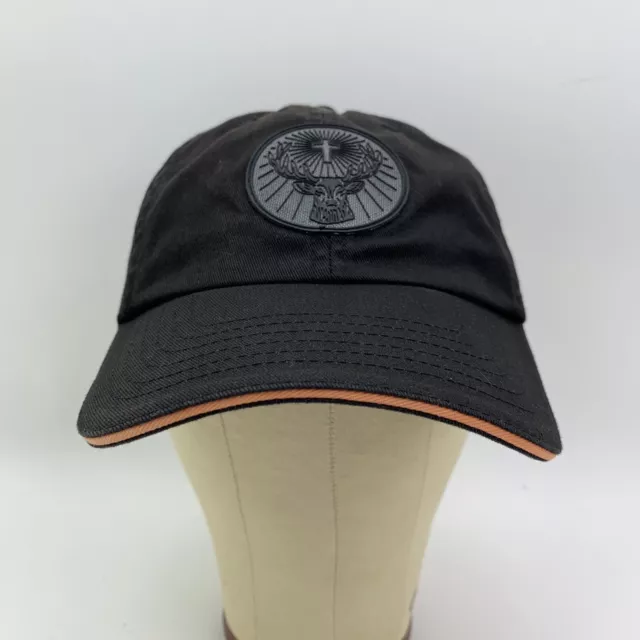 Jagermeister Black Stag Deer Logo Adjustable Strapback Hat Baseball Cap, Black