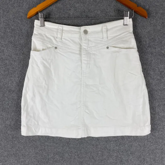 Seed Heritage Skirt Womens 8 White A Line Denim Event Occasion Flowy Summery