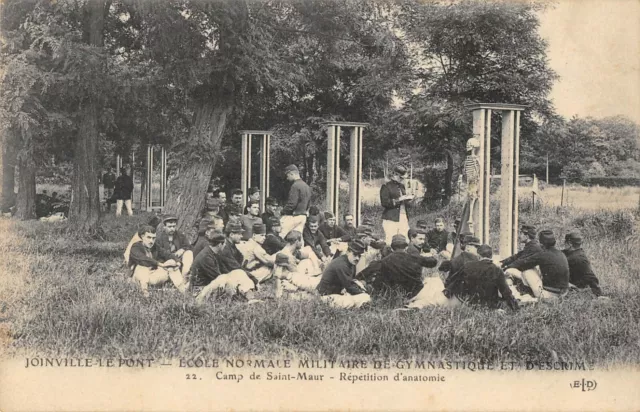 Cpa 94 Joinville Ecole De Gmnastique Camp De St Maur Repetition D'anatomie