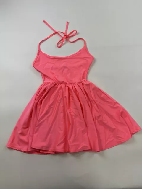 American Apparel Mini Dress Womens Medium Pink Halter Spandex Festival Y2K USA