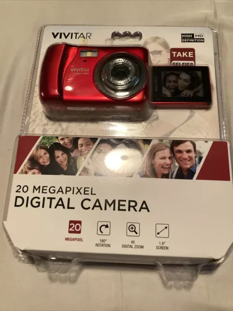 Vivitar VXX14 Digital Camera 20 MegaPixel  Red W/ Tripod, Case, 16gb Card