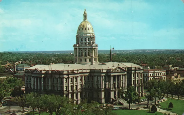 Vintage Postcard State Capitol Overlooking The Civic Center Denver Colorado CO