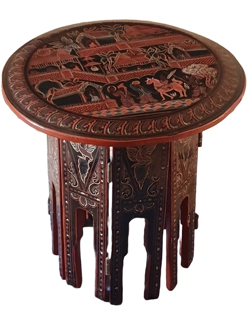 Myanmar / Burmesische Lacktisch | Rund