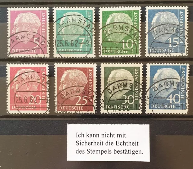 Bund Heuss lumogen MiNr. 179y- 260y komplett, Stempel nicht prüfbar (A13)