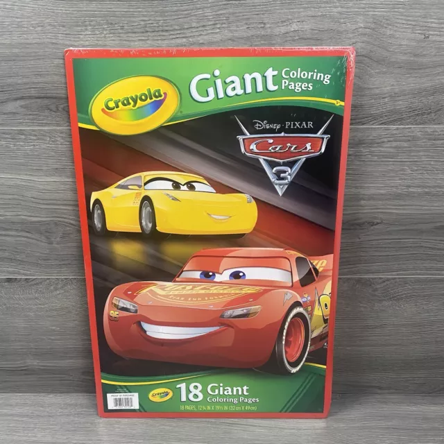 DISNEY PIXAR CARS 3 Crayola Giant Coloring Pages 18pgs Book 13x20