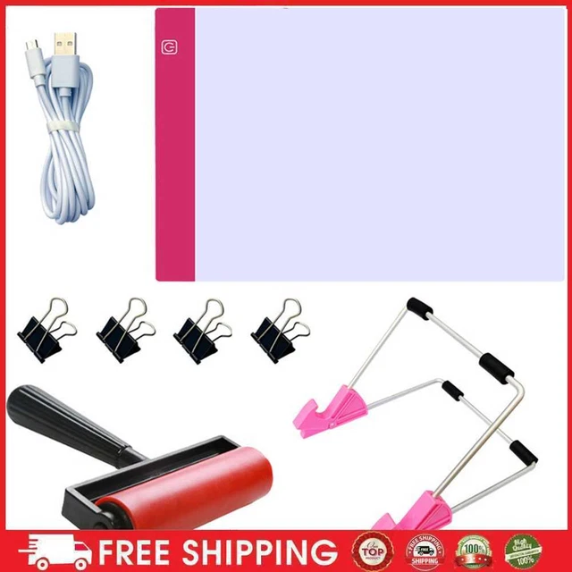 Juego de herramientas de almohadilla de luz LED de pintura de diamantes A4 tablero de dibujo tablero de copia