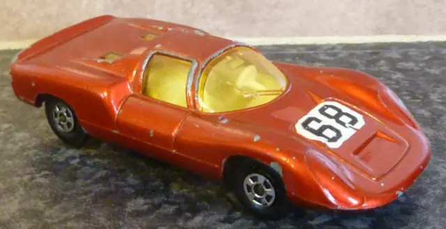 VINTAGE LESNEY MATCHBOX 1970 SUPERFAST No.68 RED PORSCHE 910 RACE CAR