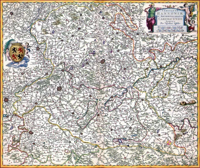 Reproduction carte ancienne - Comté de Hainaut 1680