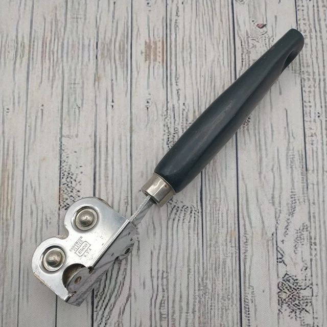 Vintage Ekco Pull Through Knife Sharpener Chromium Black Wood Handle Mountable