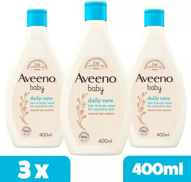 Aveeno Baby Hair &Body Wash for Sensitive Skin Daily Care Newborn Pack 3 x 400ml