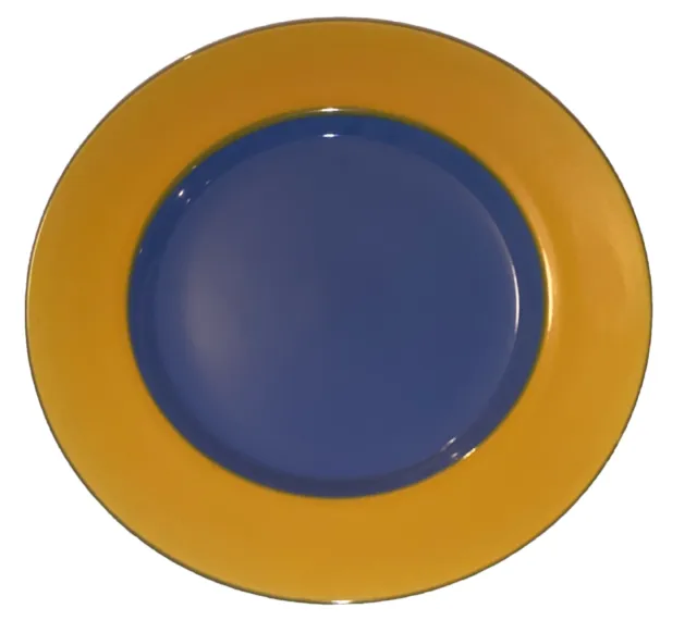 Lindt Stymeist Colorways 9” Vintage Lunch Or Salad Plate Blue Centre Yellow Rim!