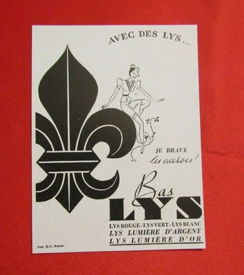 Publicité de presse ancienne Bas Lys Old paper advertisement de 1927 