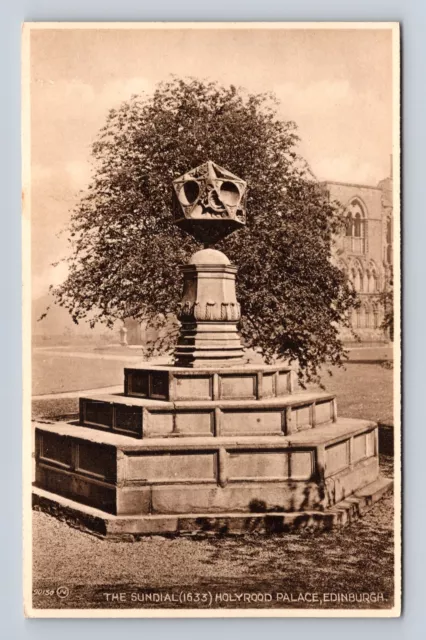 Edinburgh Scotland, Holyrood Palace, The Sundial, Antique Vintage Postcard