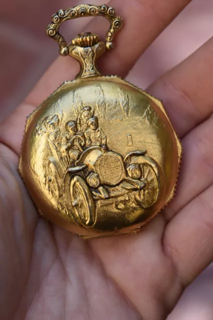 GOLD PLATED 17 Jewels Majestime Vintage Pocket Watch Swiss Made Skeleton 50.00 PicClick
