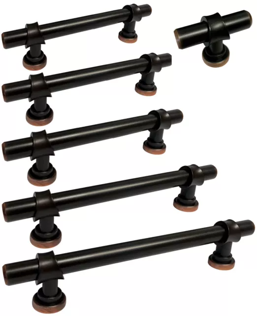 Oil Rubbed Bronze Kitchen Cabinet Drawer Knobs Bar Pulls Hardware Handle T-Bar