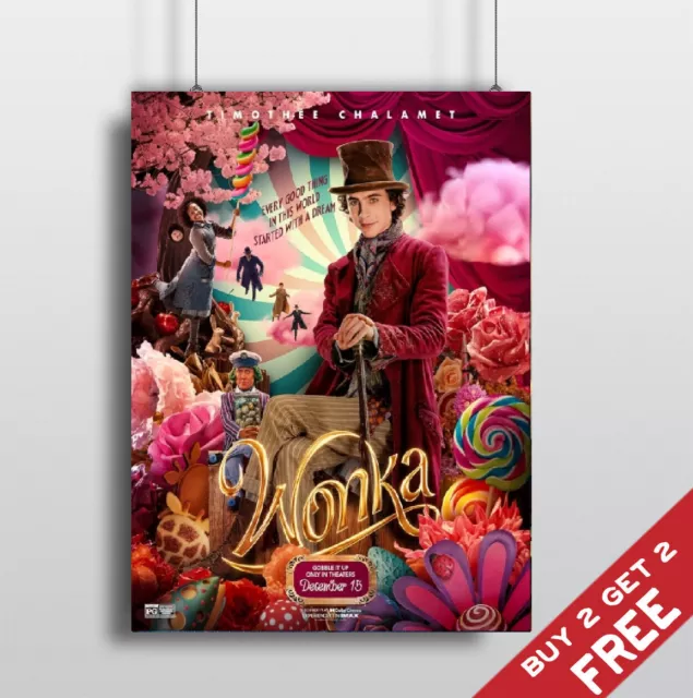 Wonka : Movie Poster A3 A4 A5 Size T Chalamet Exclusive Cinematic Film Art Print