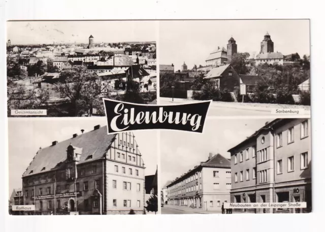 uralte AK Eilenburg Gesamtansicht Sorbenburg Rathaus Neubauten 1961 //17