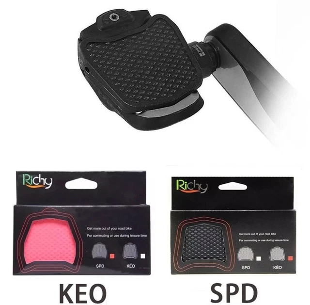 Pedaladapter Platte Shimano Spd Sl Look Keo Selbstverriegelnde Strassenstollen Schwarz Pink