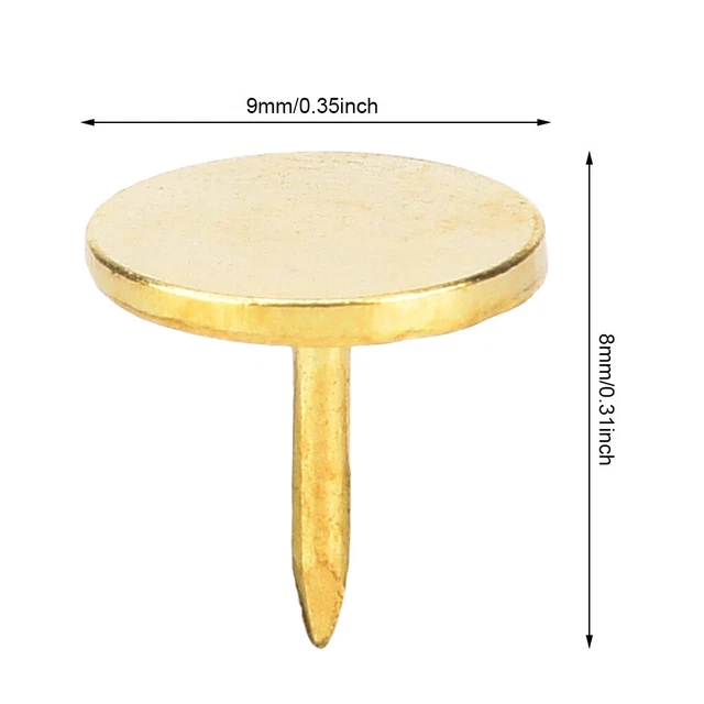 100pcs Tête Plate Clous Décoratifs Meubles Décoratifs Clous (jaune 9x8mm)