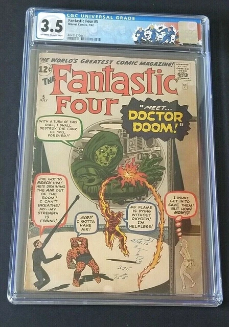 Fantastic Four #5 • Cgc 3.5 Oww Pgs • 1St Doctor Doom