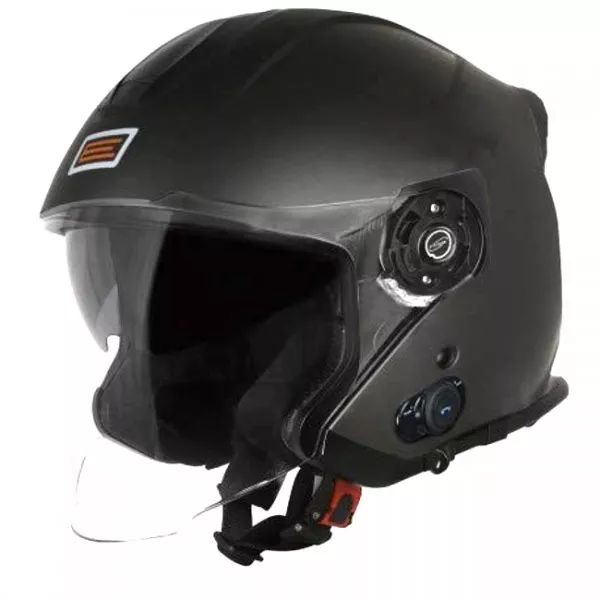 Casco Helmet Helm Jet Con Bluetooth ORIGINE Palio Titanio Mate Tamaño XL