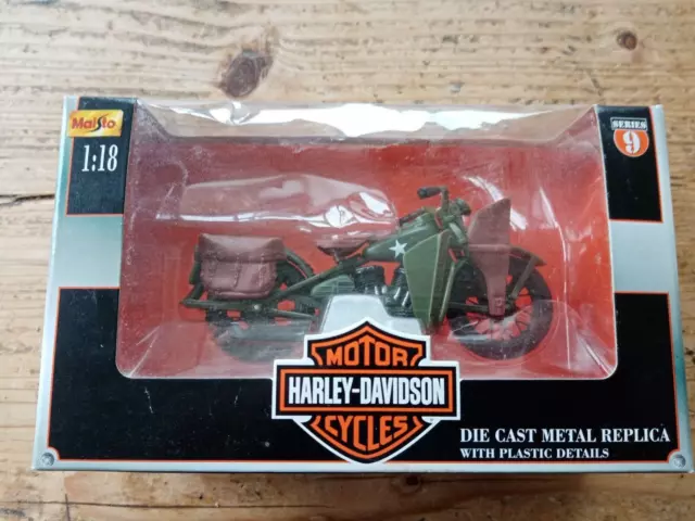 Maisto 1:18 Harley Davidson 1942 WWII Army Flathead Model Motorbike