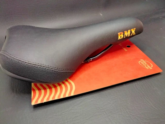Old school style custom Style Bmx Seat Single Railed New Black/Gold Large