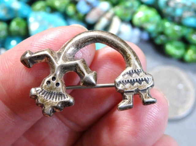 Fascinating Vintage Native American Navajo Sterling Silver Kachina Pin/ Pendant Signed Fascinating Vintage Native American Navajo Sterling Silver Kachina Pin/ Pendant Signed
