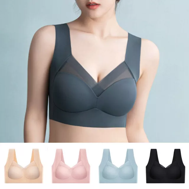 WOMENS PUSH UP Bras Wireless Seamless Gather Boost Padded Plunge Bra A B C  D Cup £5.99 - PicClick UK