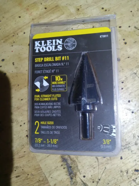 Klein Tools KTSB11 Double Fluted Step Drill Bit #11