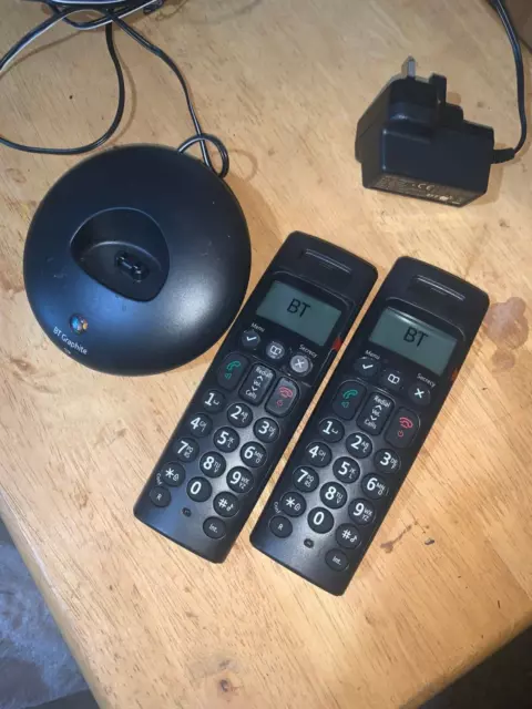 BT graphite 2100 2 phones 1 cradle 1 charger Read description carefully !
