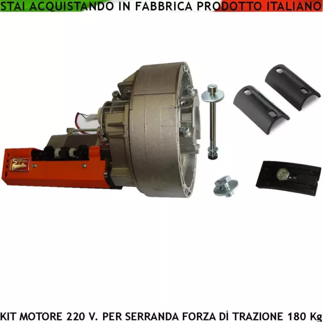 Serranda Elettrica 220 V. Motore Universale Saracinesca 180 Kg 20 mt² Adattatori