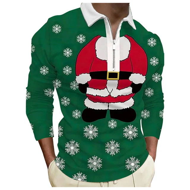 T-Shirt Uomo Stampa 3D Digitale Natale Babbo Natale Vacanze Top Uomo Natale